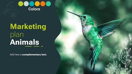 Creative and Modern Green and Blue with Photoghraphs of Nature Business Presentation Template