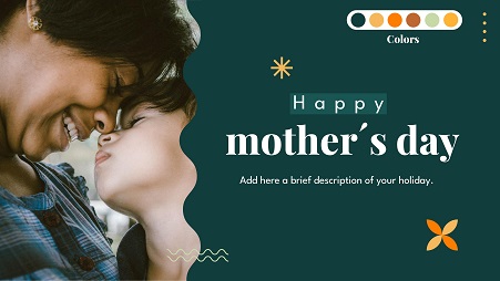 Green and Orange Minimalist and Cute Mother's Day PPT Template